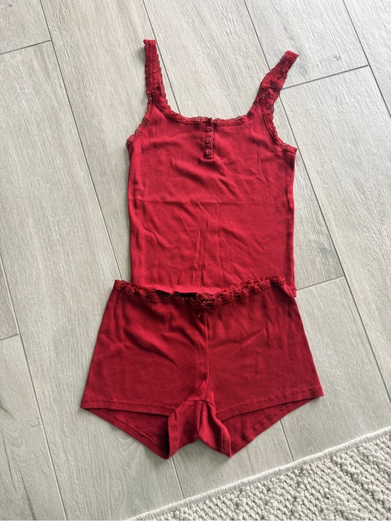 SKIMS Other - Skims - size M Red Lace-Trim Cami & Shorts Sleep Set - Women Intimates